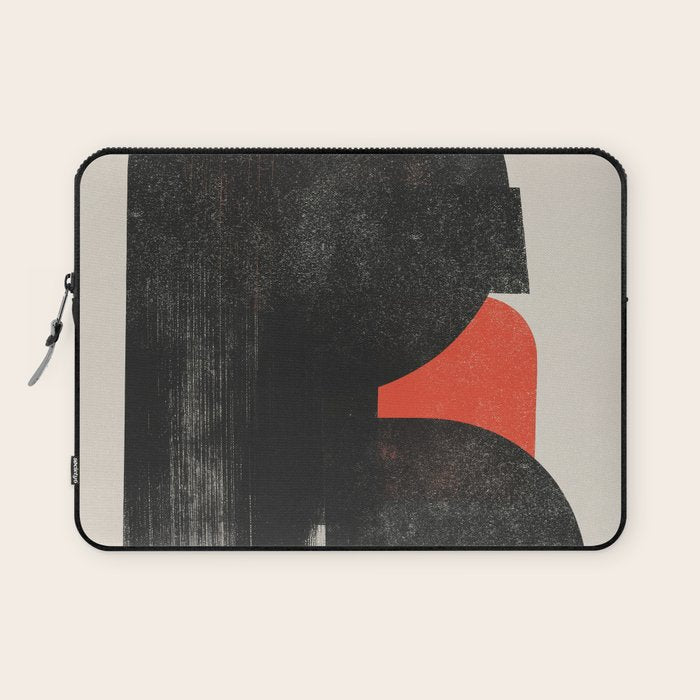 Modern Organic  Black And Red Forms Laptop Sleeve Gallery Image 1