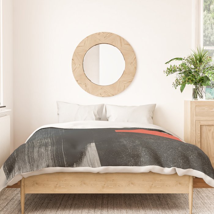 Modern Organic  Black And Red Forms Duvet Cover Gallery Image 3