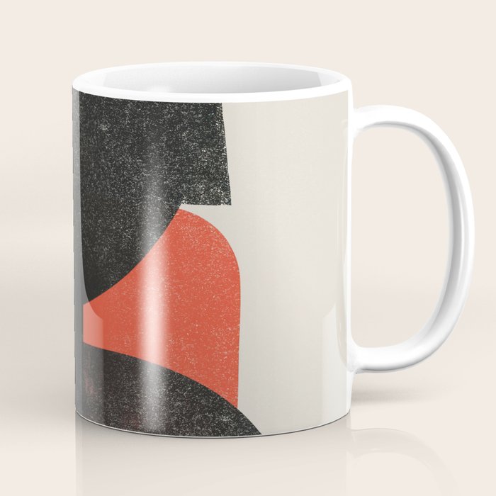 Modern Organic  Black And Red Forms Coffee Mug Gallery Image 1
