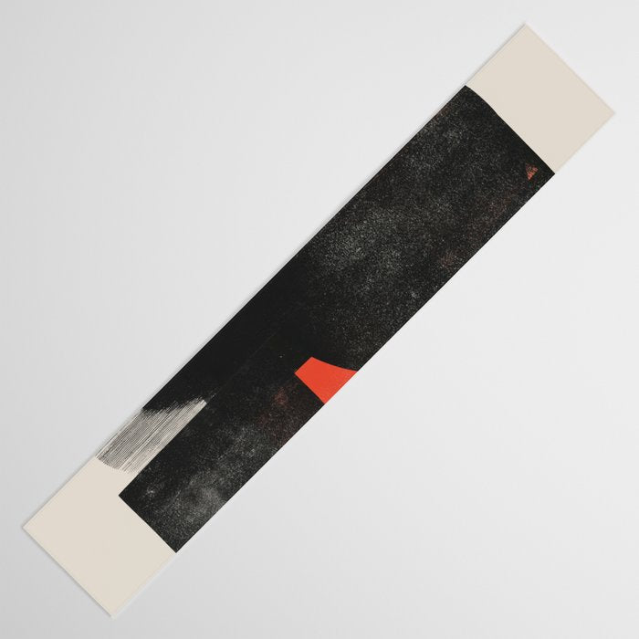 Modern Organic  Black And Red Forms Table Runner Gallery Image 3