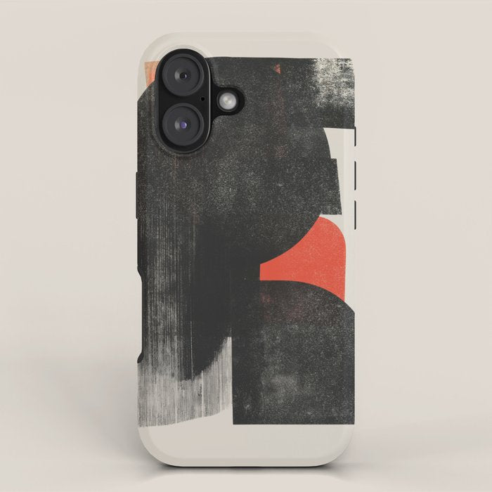 Modern Organic  Black And Red Forms iPhone Case Gallery Image 1