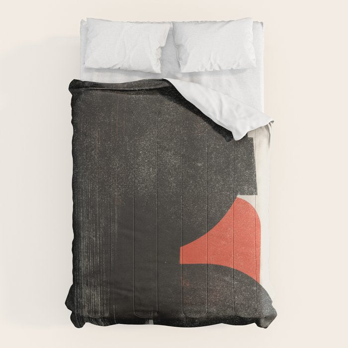 Modern Organic  Black And Red Forms Comforter Gallery Image 6