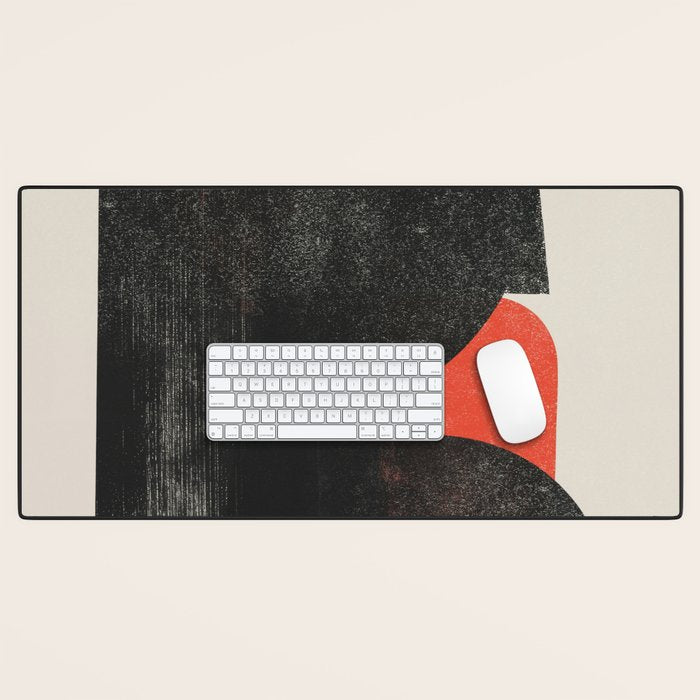 Modern Organic  Black And Red Forms Desk Mat Gallery Image 1