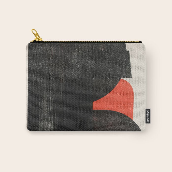 Modern Organic  Black And Red Forms Carry All Pouch Gallery Image 1