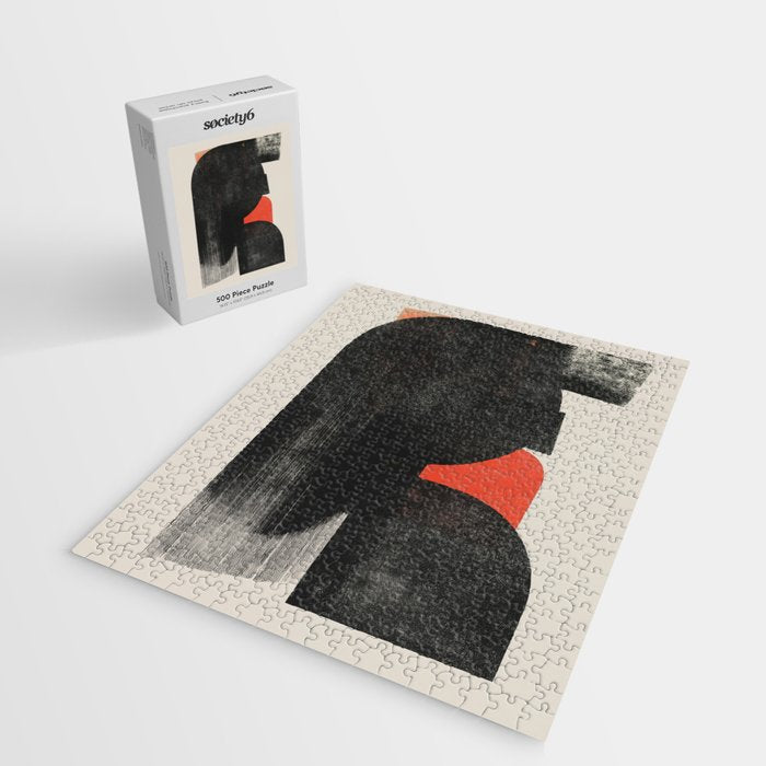 Modern Organic  Black And Red Forms Jigsaw Puzzle Gallery Image 2