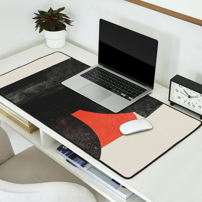 Modern Organic  Black And Red Forms Desk Mat Gallery Image 2