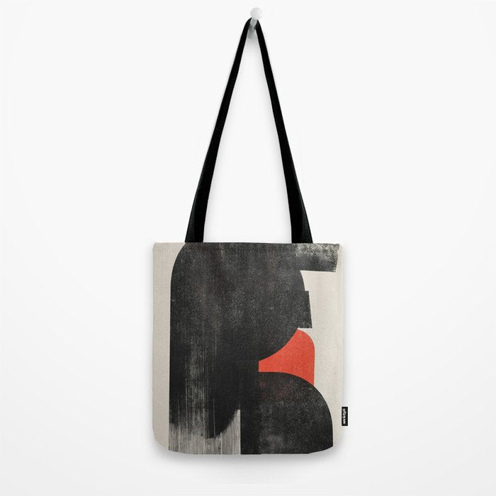 Modern Organic  Black And Red Forms Tote Bag Gallery Image 2