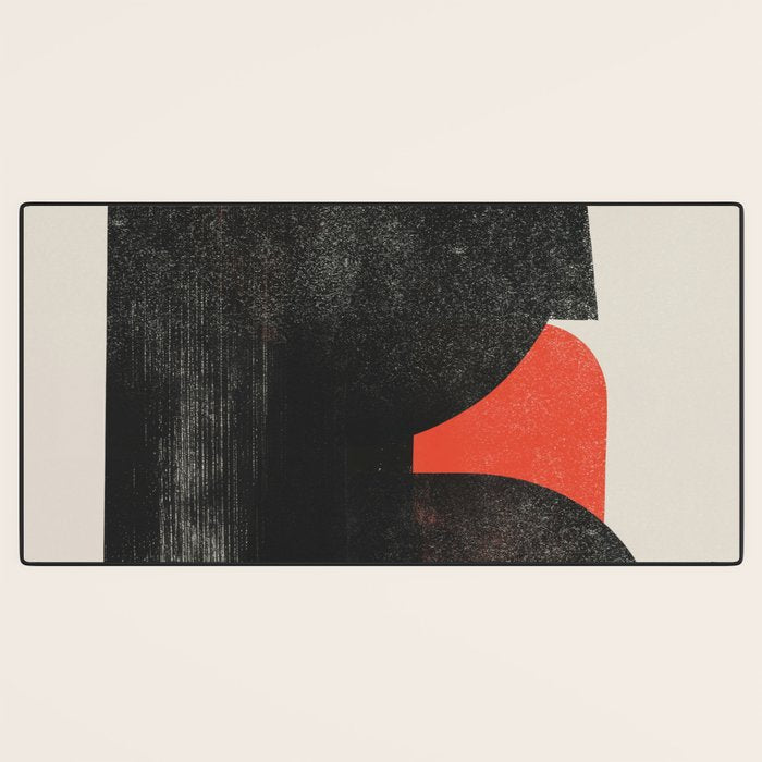 Modern Organic  Black And Red Forms Desk Mat Gallery Image 3