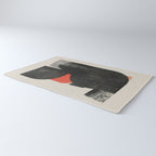 Modern Organic  Black And Red Forms Rug Gallery Image 3
