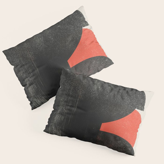 Modern Organic  Black And Red Forms Pillow Sham Gallery Image 3