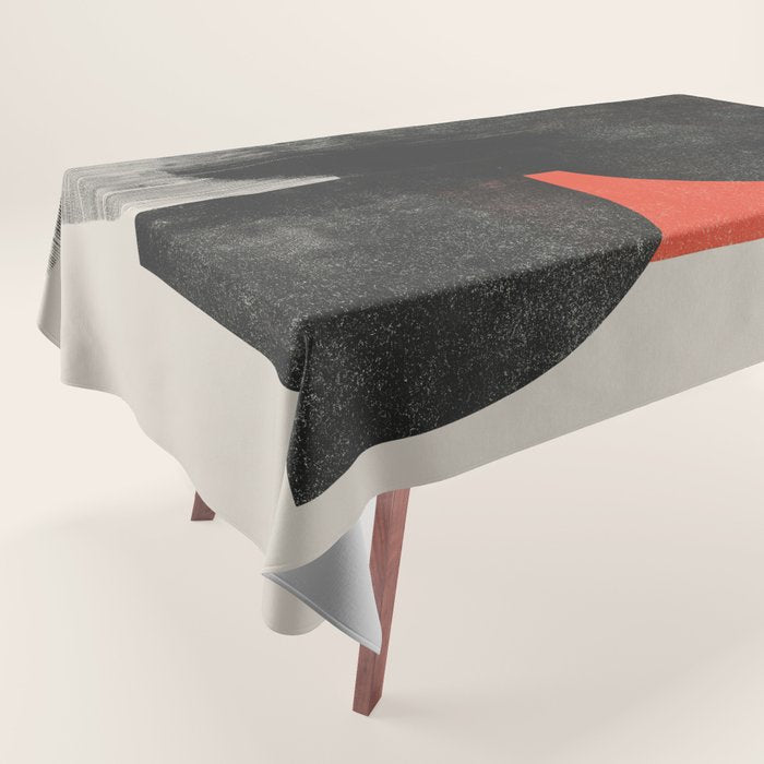 Modern Organic  Black And Red Forms Tablecloth Gallery Image 1