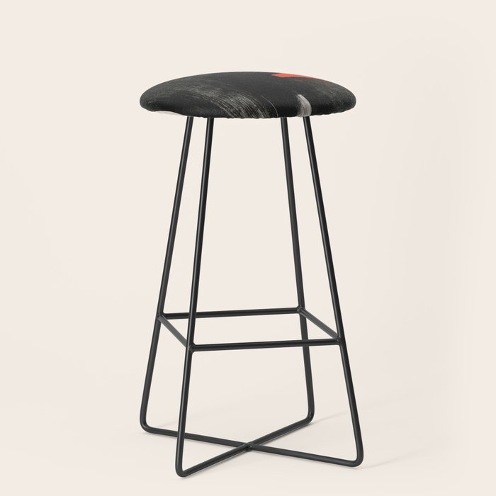 Modern Organic  Black And Red Forms Stool Gallery Image 1