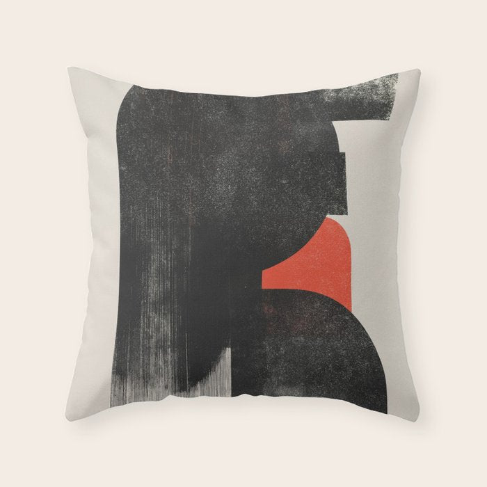 Modern Organic  Black And Red Forms Throw Pillow Gallery Image 6