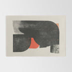 Modern Organic  Black And Red Forms Rug Gallery Image 2
