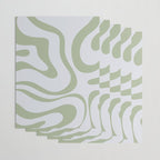 Sage and Silver Liquid Swirl Abstract Wrapping Paper Gallery Image 3
