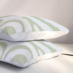 Sage and Silver Liquid Swirl Abstract Pillow Sham Gallery Image 3