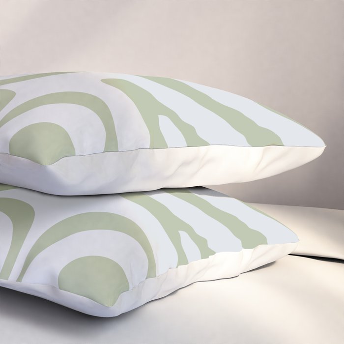 Sage and Silver Liquid Swirl Abstract Pillow Sham Gallery Image 3
