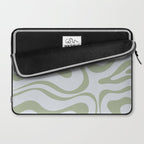 Sage and Silver Liquid Swirl Abstract Laptop Sleeve Gallery Image 2