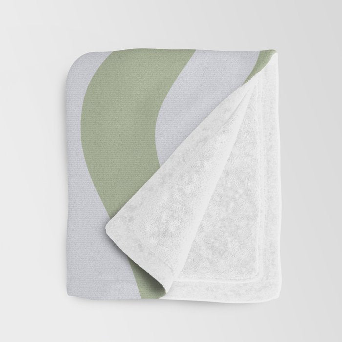Sage and Silver Liquid Swirl Abstract Throw Blanket Gallery Image 3