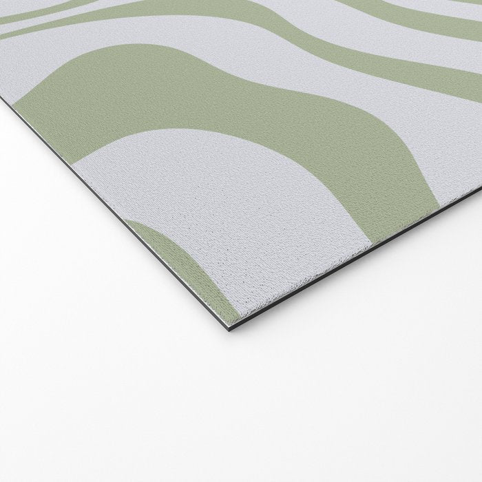 Sage and Silver Liquid Swirl Abstract Welcome Mat Gallery Image 2