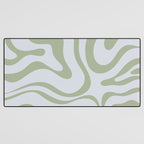 Sage and Silver Liquid Swirl Abstract Desk Mat Gallery Image 3