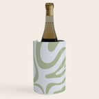 Sage and Silver Liquid Swirl Abstract Wine Chiller Gallery Image 3