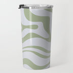 Sage and Silver Liquid Swirl Abstract Travel Mug Gallery Image 3