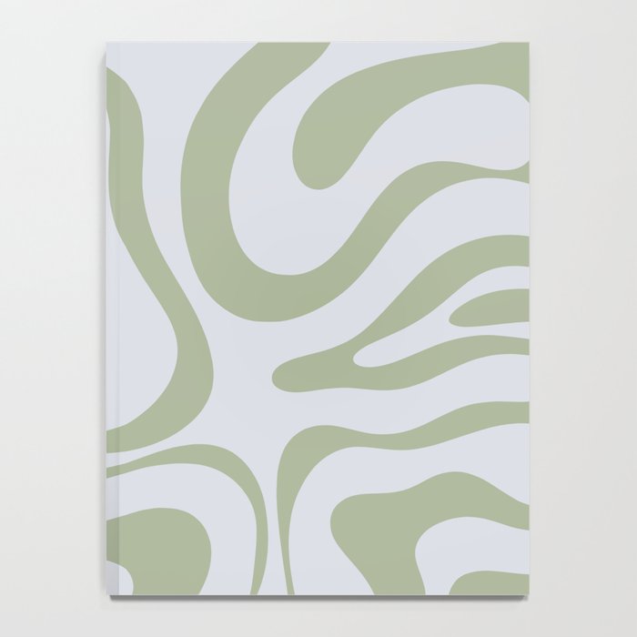 Sage and Silver Liquid Swirl Abstract Notebook Gallery Image 4