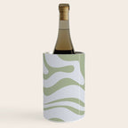 Sage and Silver Liquid Swirl Abstract Wine Chiller Gallery Image 2