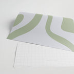 Sage and Silver Liquid Swirl Abstract Wrapping Paper Gallery Image 2