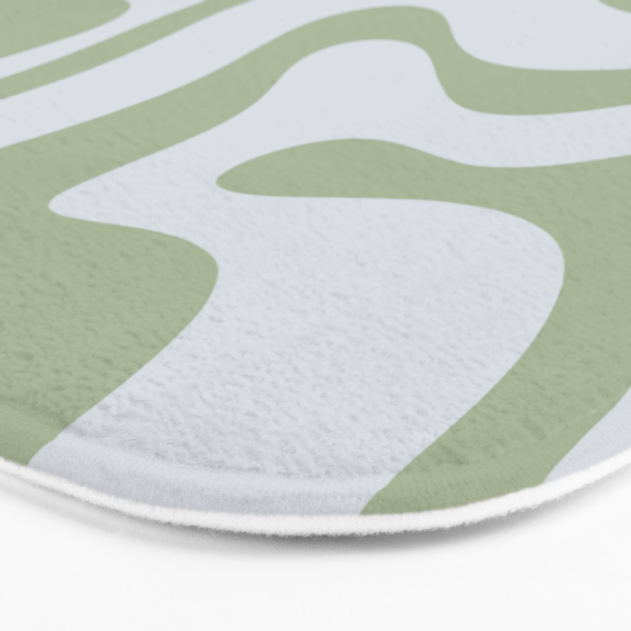 Sage and Silver Liquid Swirl Abstract Bath Mat Gallery Image 3