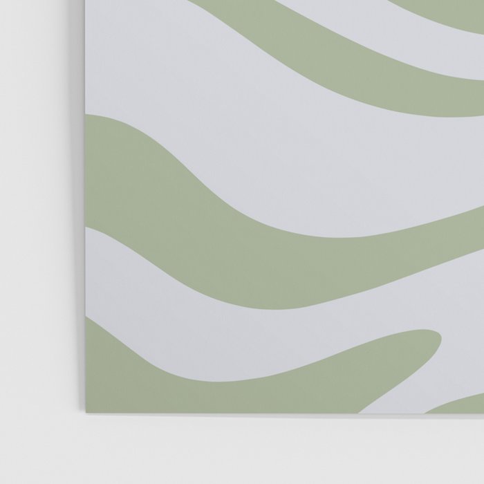 Sage and Silver Liquid Swirl Abstract Poster Gallery Image 3