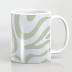 Sage and Silver Liquid Swirl Abstract Coffee Mug Gallery Image 1