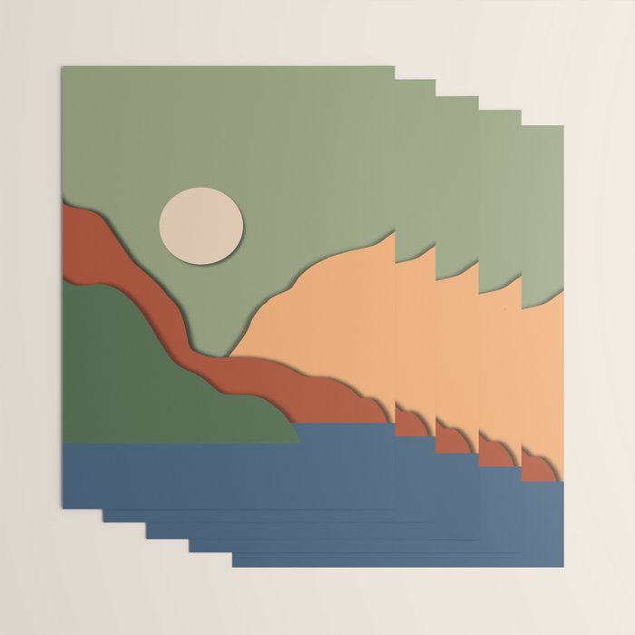 Minimal lake side view  Wrapping Paper Gallery Image 3