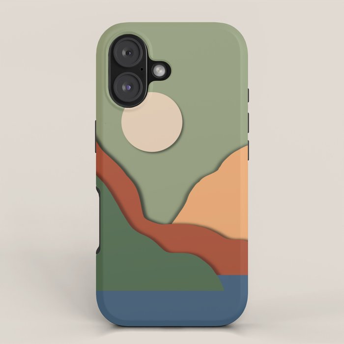 Minimal lake side view  iPhone Case Gallery Image 1