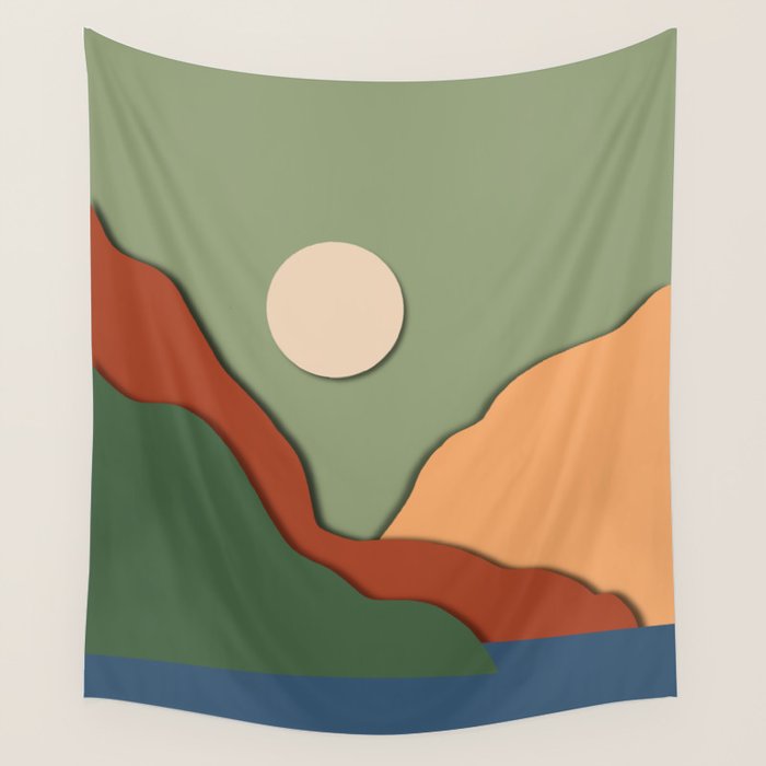 Minimal lake side view  Wall Tapestry Gallery Image 4