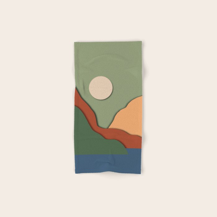 Minimal lake side view  Bath Towel Gallery Image 1