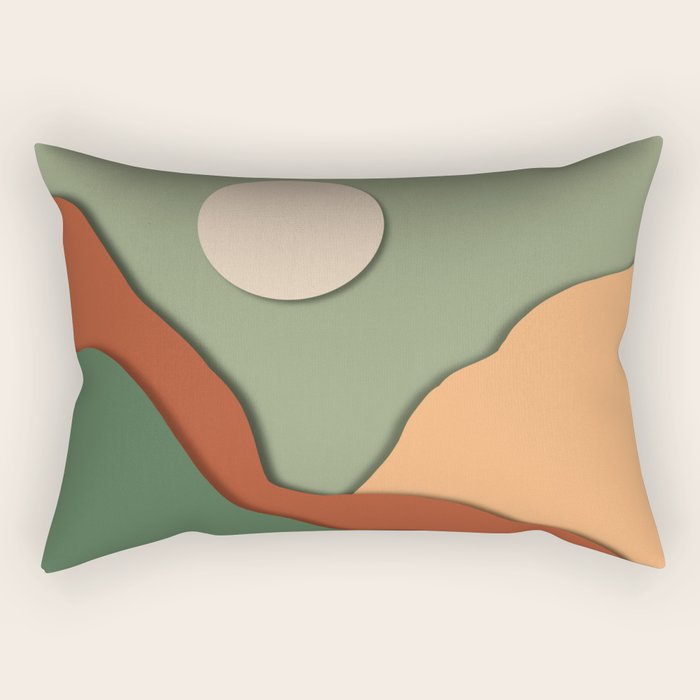 Minimal lake side view  Rectangular Pillow Gallery Image 2