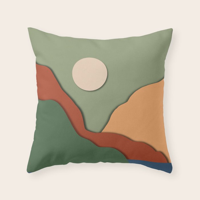 Minimal lake side view  Throw Pillow Gallery Image 1