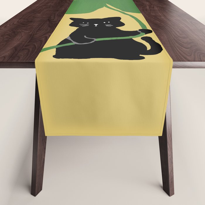 Cat with clover Table Runner Gallery Image 1