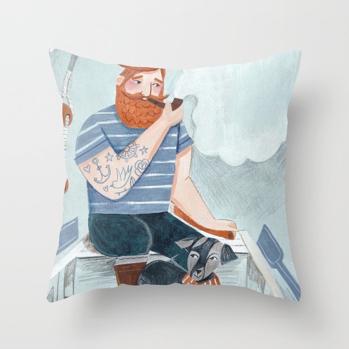 Skipper and Dog Throw Pillow Gallery Image 6