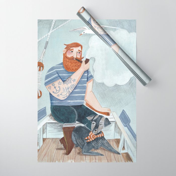 Skipper and Dog Wrapping Paper Gallery Image 1