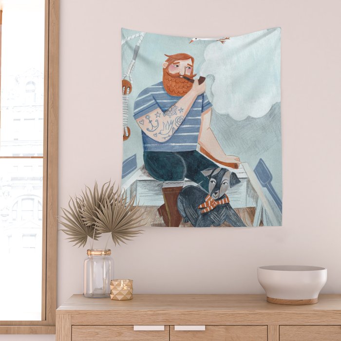 Skipper and Dog Wall Tapestry Gallery Image 2