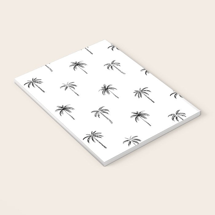 Black and white tropical palm tree pattern Notebook Gallery Image 3