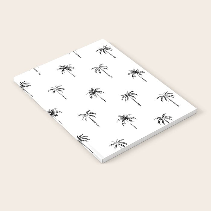 Black and white tropical palm tree pattern Notebook Gallery Image 2
