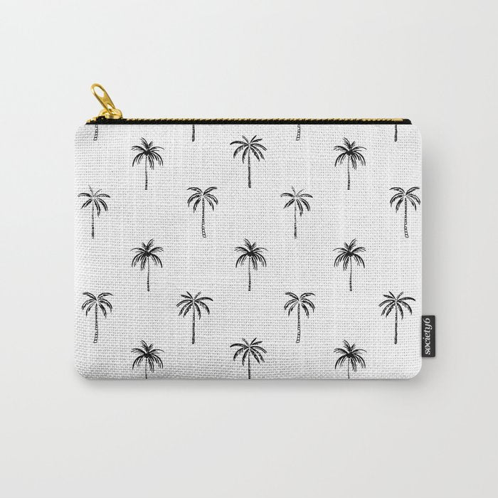 Black and white tropical palm tree pattern Carry All Pouch Gallery Image 1