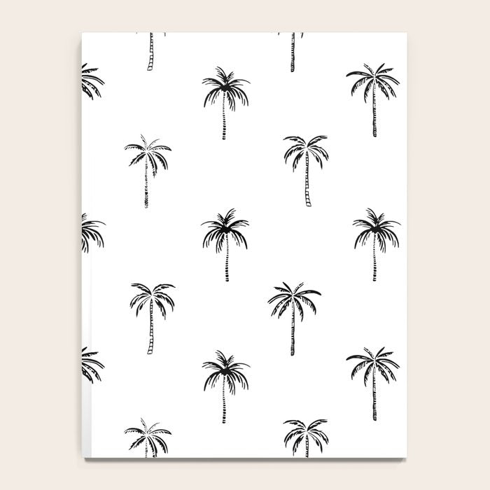 Black and white tropical palm tree pattern Notebook Gallery Image 4