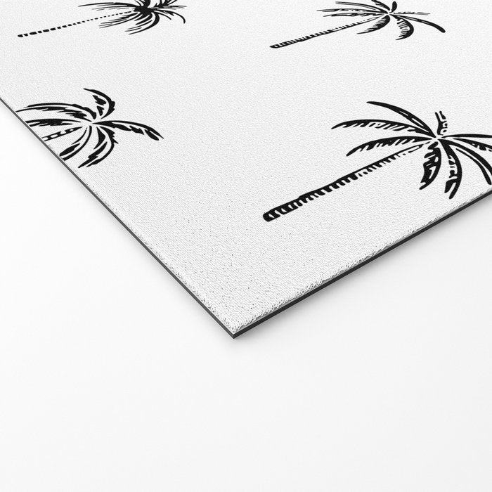 Black and white tropical palm tree pattern Welcome Mat Gallery Image 2