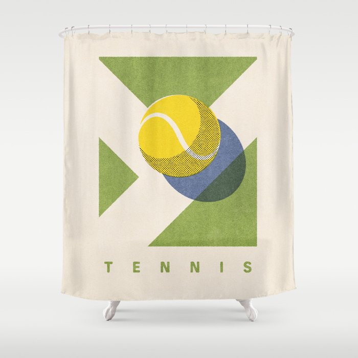 BALLS - Tennis - Grass Court - Summer Games Shower Curtain Gallery Image 1