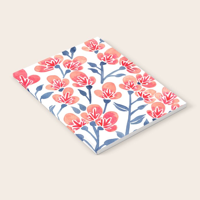 Cherry Blossoms - Melon & Navy Palette Notebook Gallery Image 2